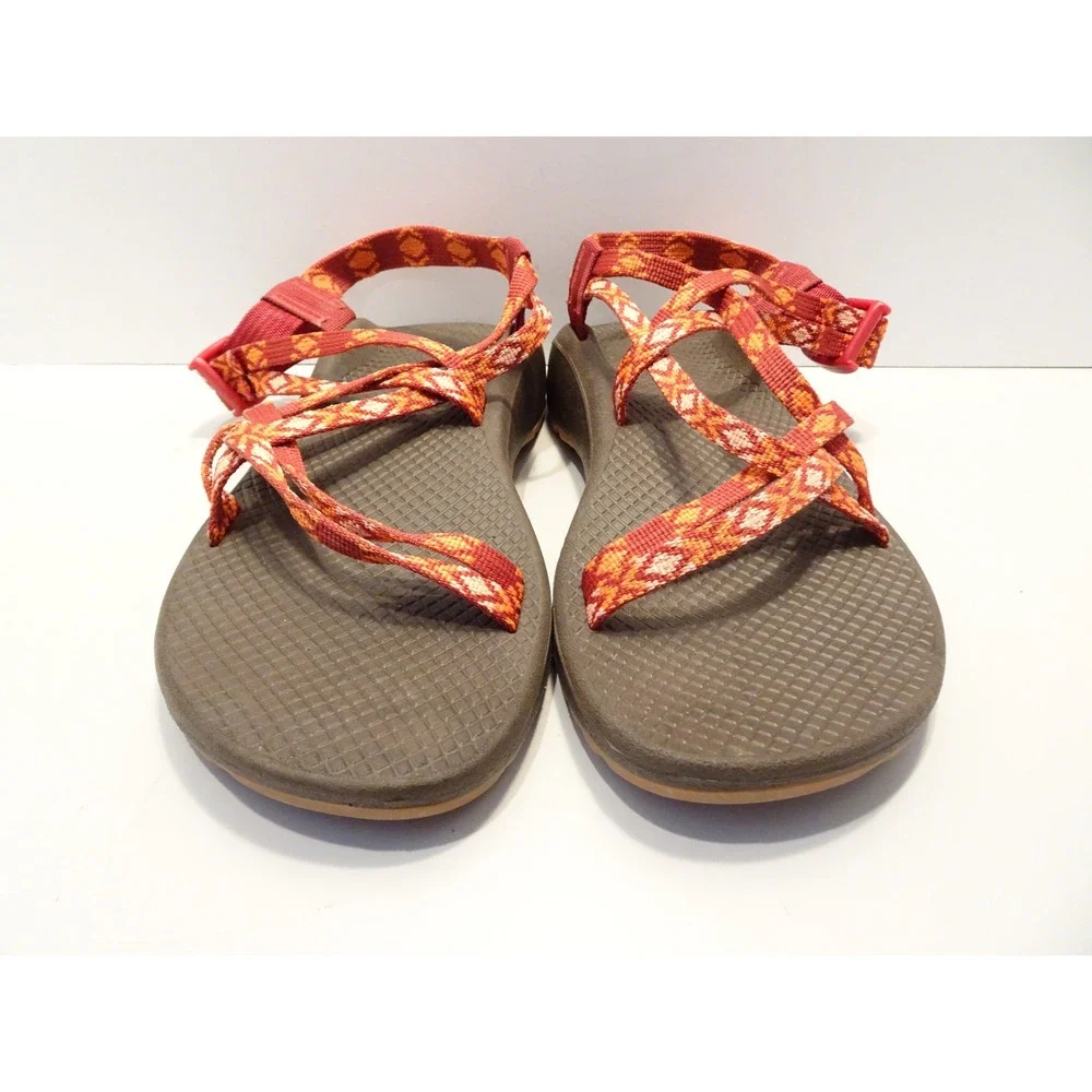 Chaco Z Cloud 2 Sandals Womens Orange Red Geometric Strappy Hiking Shoes Size 9